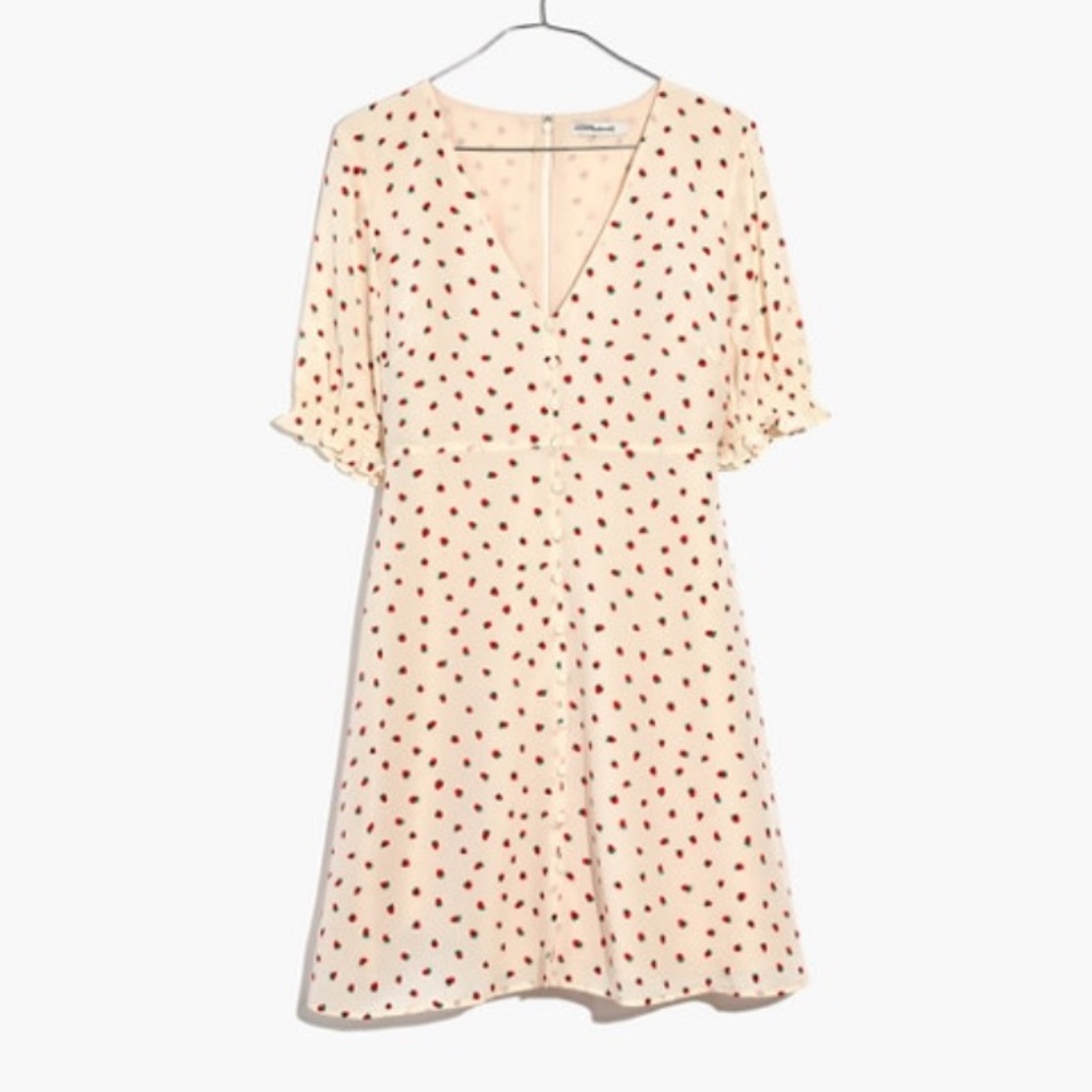 Madewell silk clover button front dress